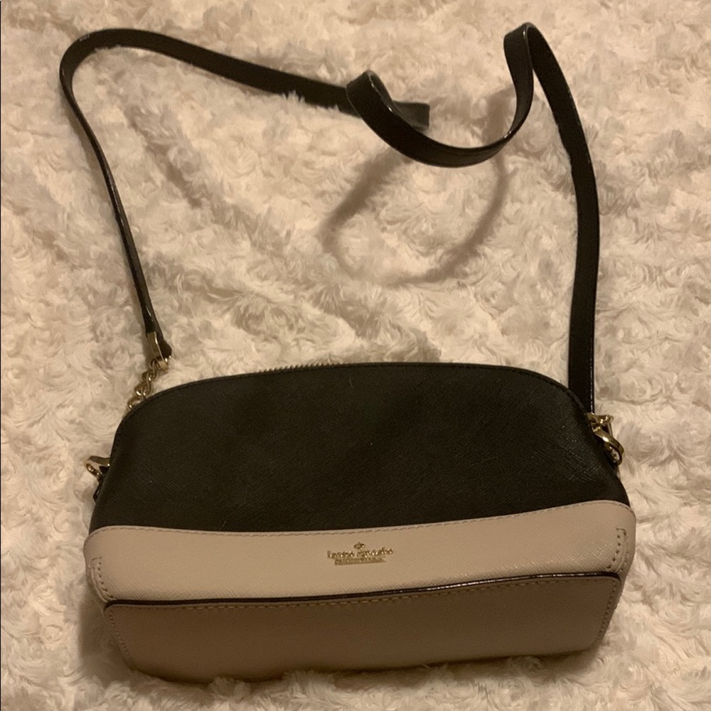 Kate Spade Black and Cream Crossbody Bag with Minimalist Design